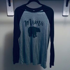 “Mama bear” long sleeve graphic T-shirt